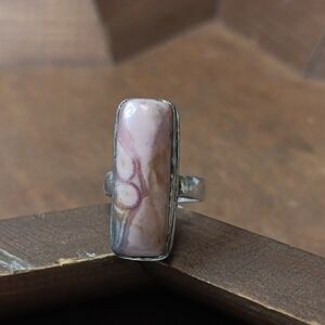Silver and Pink Stone Ring